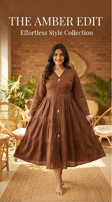 Brown Tiered Gowns