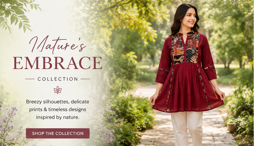 Maroon Ethnic Print Short Tunic